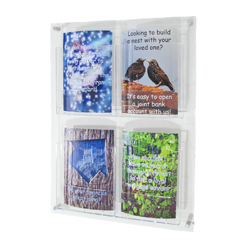 LW7A: Brochure display wall panels - portrait leaflets