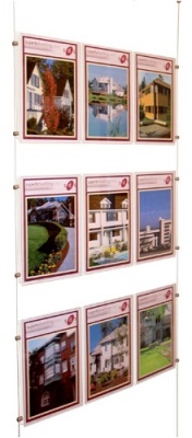 Display: 3x wire suspended triple A4P poster holders