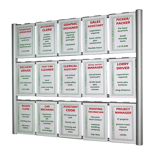 PW3: Wall ladder poster displays with hook over holders