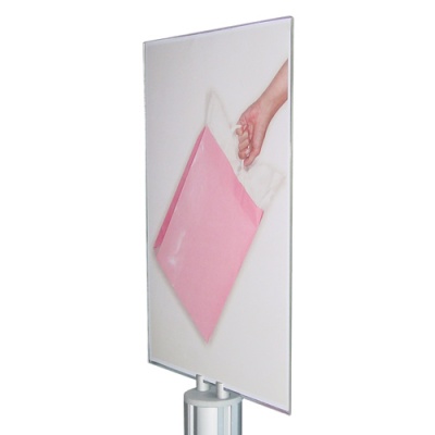 Carrier bag stand top showing poster holder